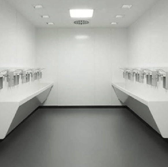 Where hygienic wall cladding is used